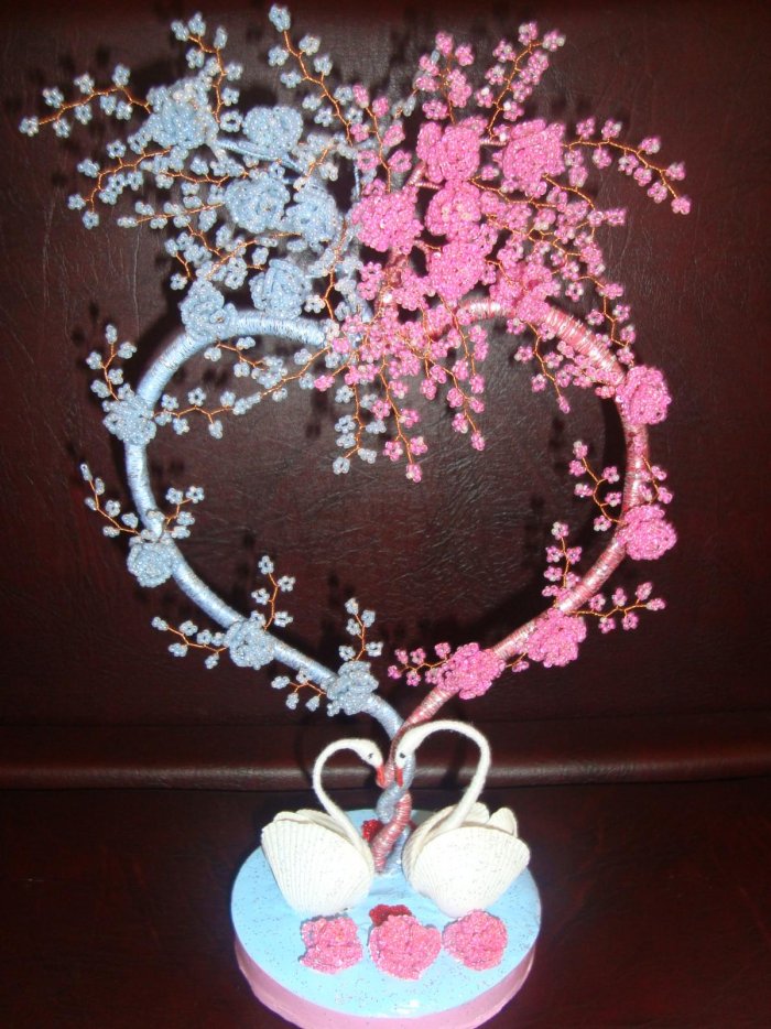 Дерево сердце из бисера