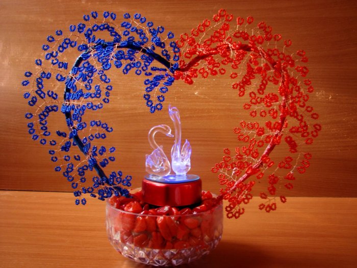 Бисерное дерево подсвечник