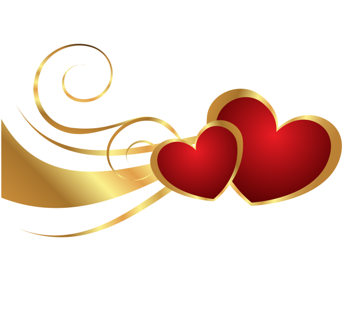 Романтические сердечки на прозрачном фоне