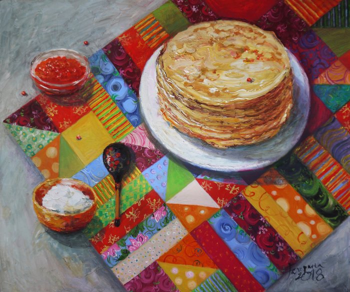 Масленица блины живопись