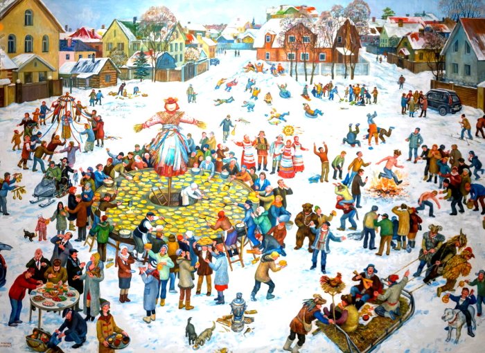 Художник м. б. Кустодиев «Масленицу»