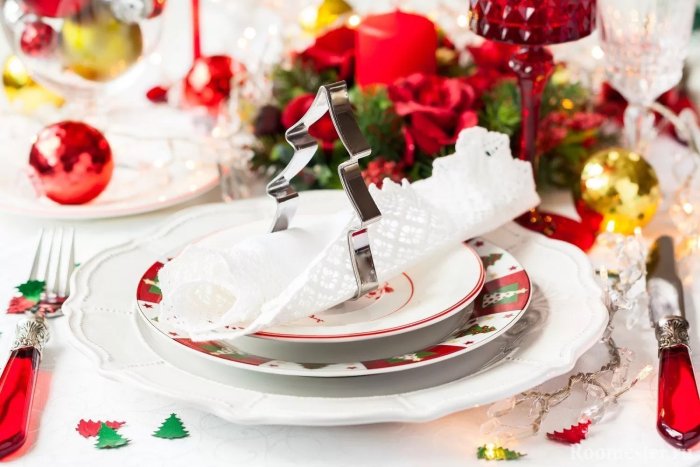 Банкет сервировка стола новый год на одну персону