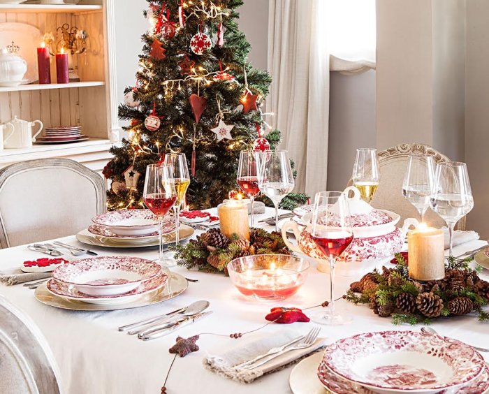 Новый год ресторан сервировка