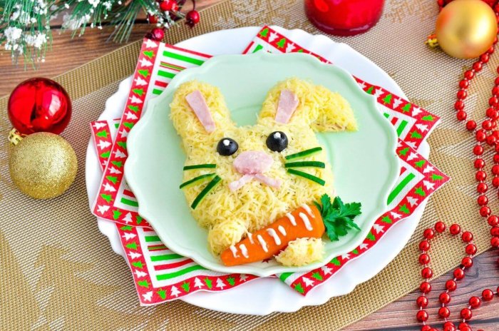 Украшение блюд к новому году