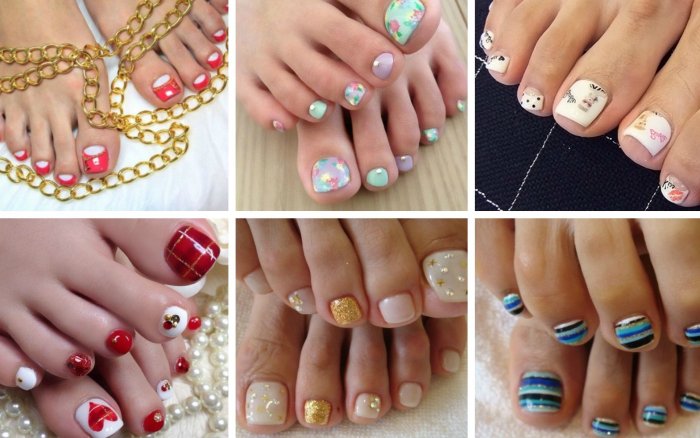 Летний педикюр розовый