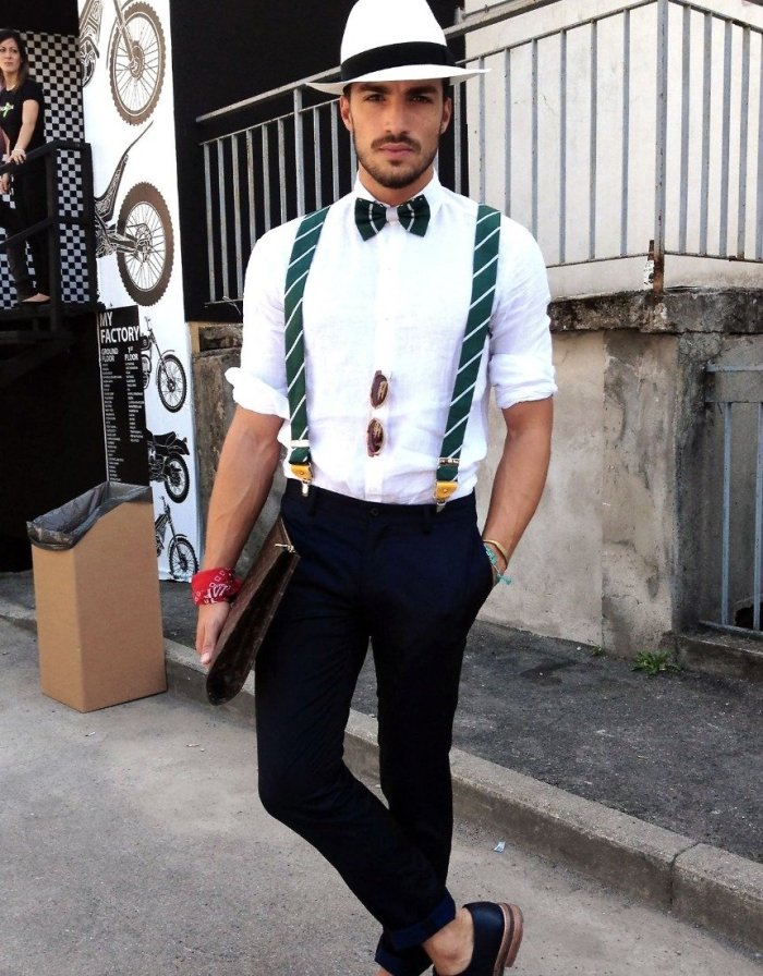 Брюки рубашка подтяжки