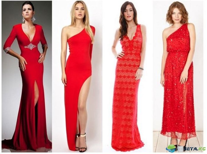 Красное платье на новый год