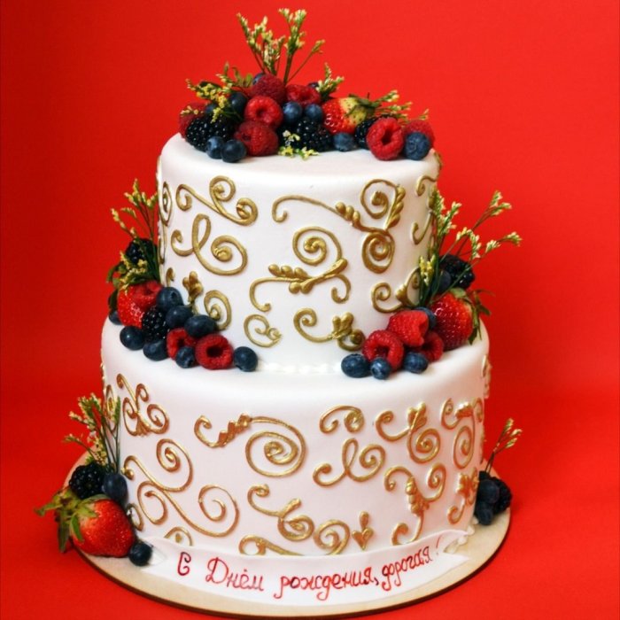 Украшение двухъярусного торта