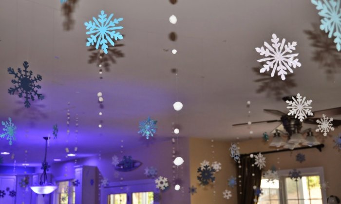 Украсить потолок на новый год