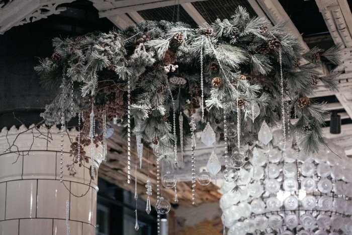 Новогоднее оформление дм Юность Академгородок