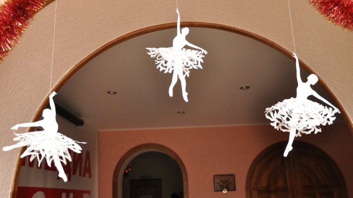 Украшение потолка на новый год