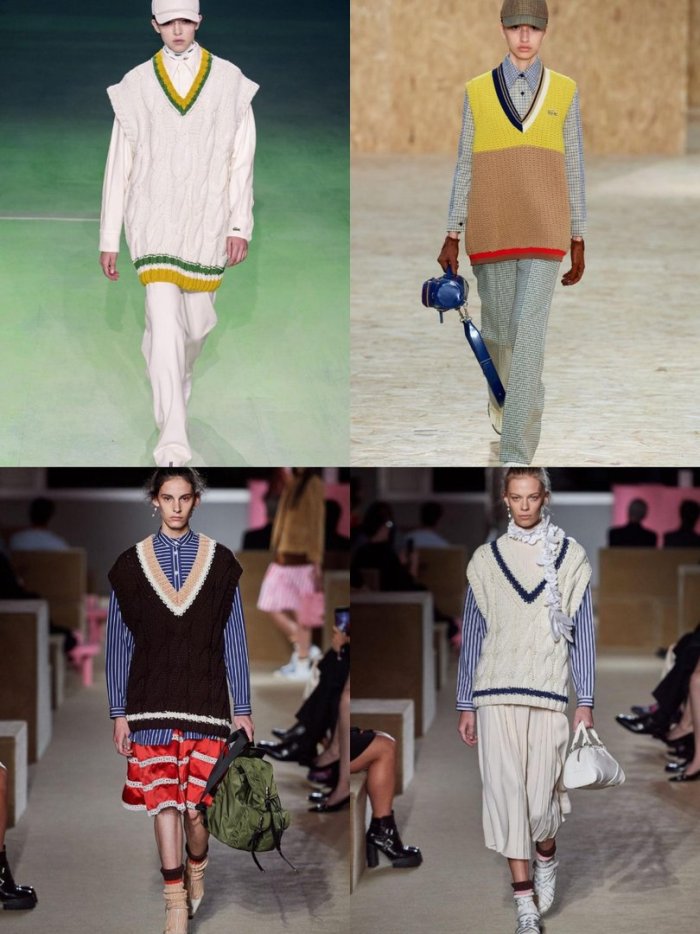 Модная вязаная безрукавка подиум