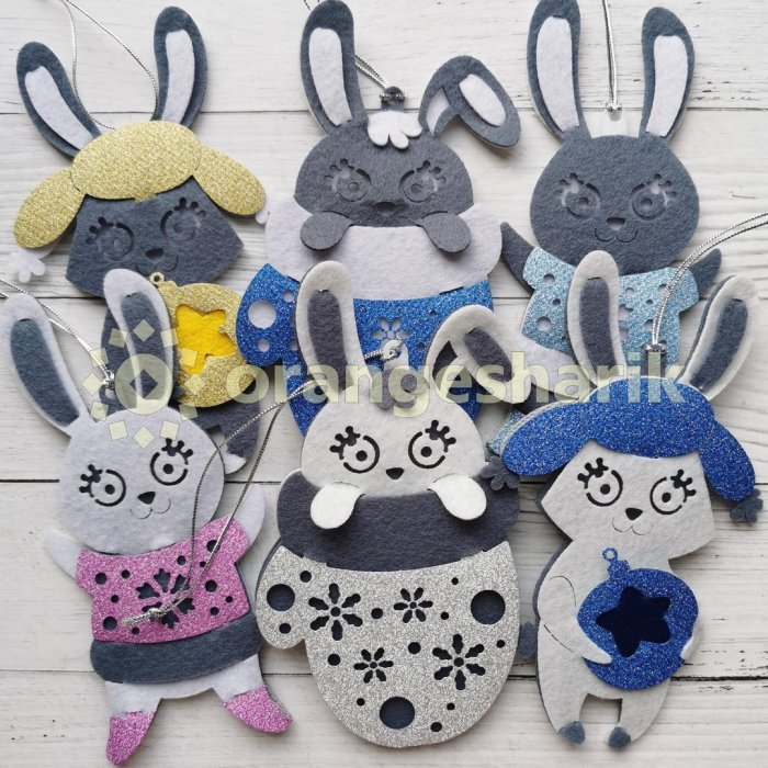 Игрушки из фетра кролик