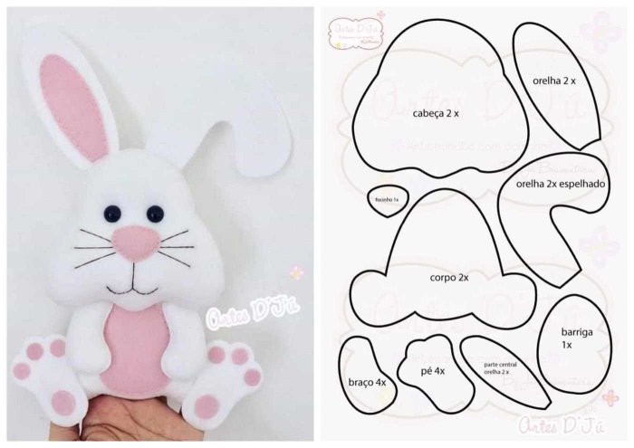 Игрушки из фетра кролик