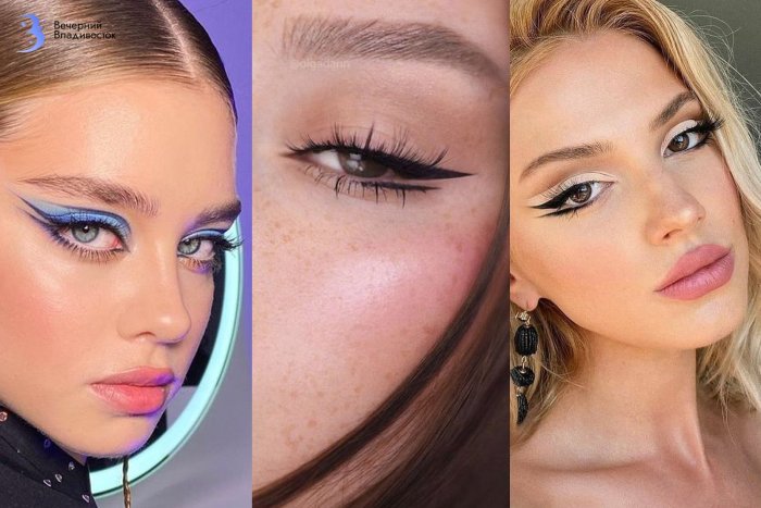 Макияж с двойными стрелками
