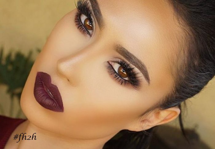 Бордовая помада для брюнеток