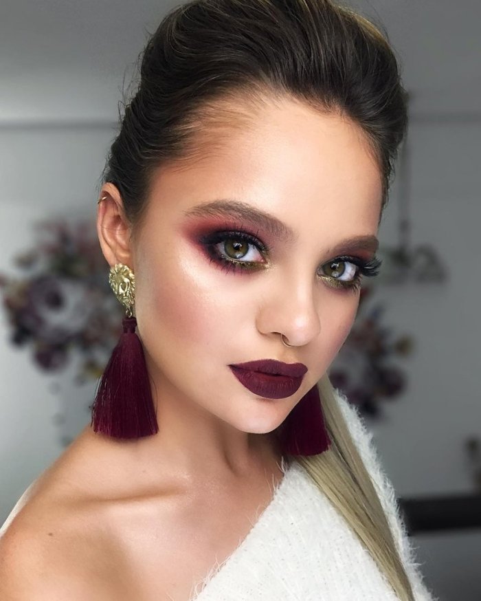 Макияж Смоки марсала