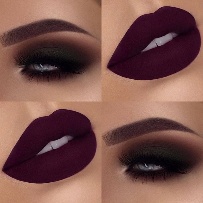 Тёмно бордовая помада