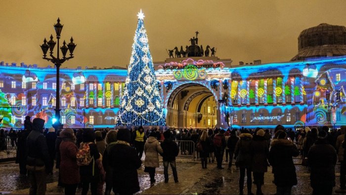 Питер Дворцовая площадь новый год