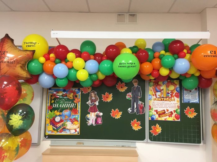 Украшение доски шарами