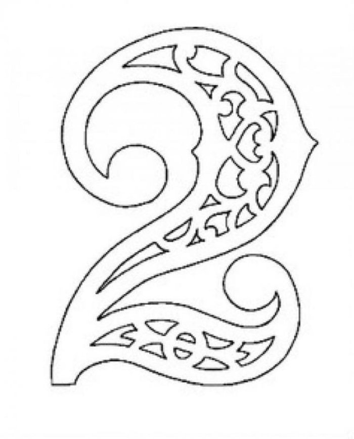 Трафареты цифры для вырезания на окно