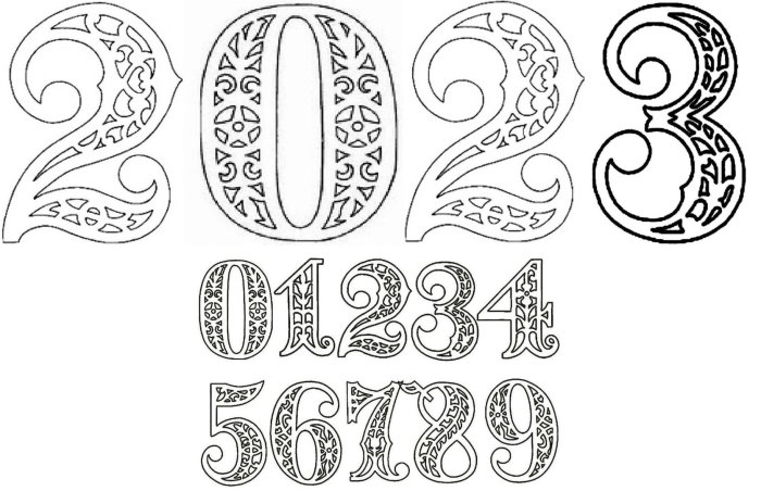 Цифры для вырезания на окно