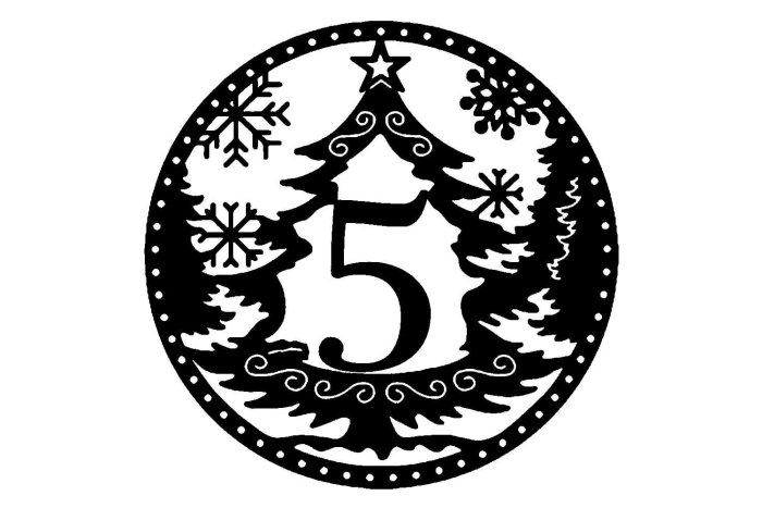 Новогодние цифры для вырезания