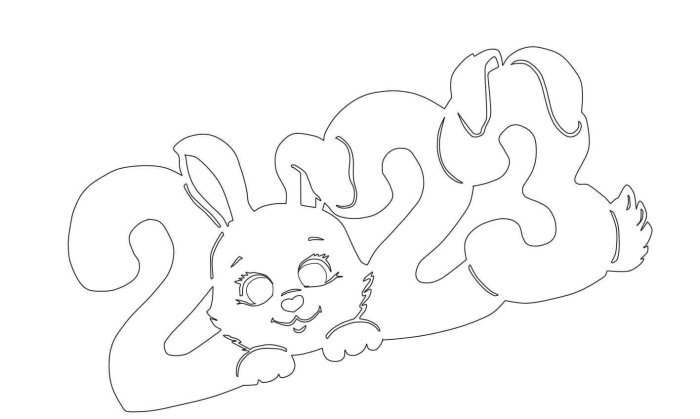 Вытынанки кролик на новый год