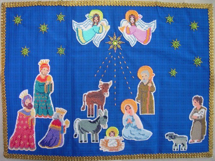Рождественский вертеп вышивка крестом