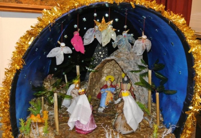 Поделка на Рождество Христово вертеп