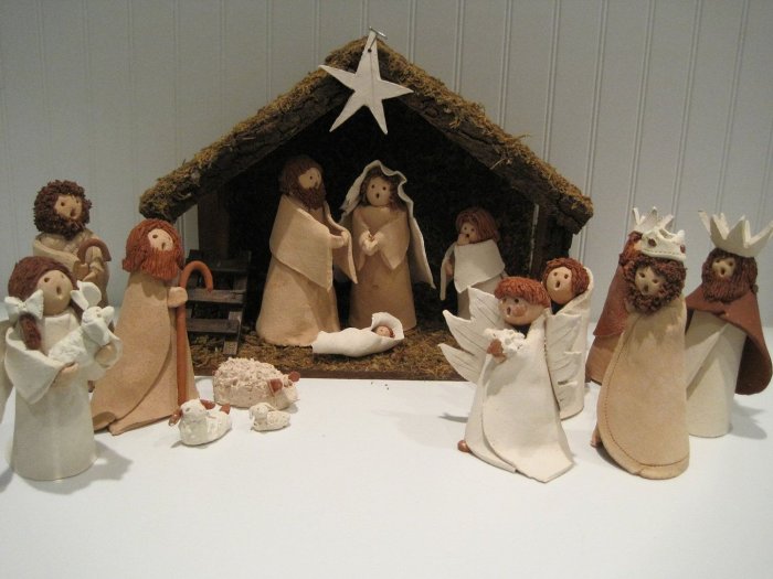 Рождественский вертеп из полимерной глины
