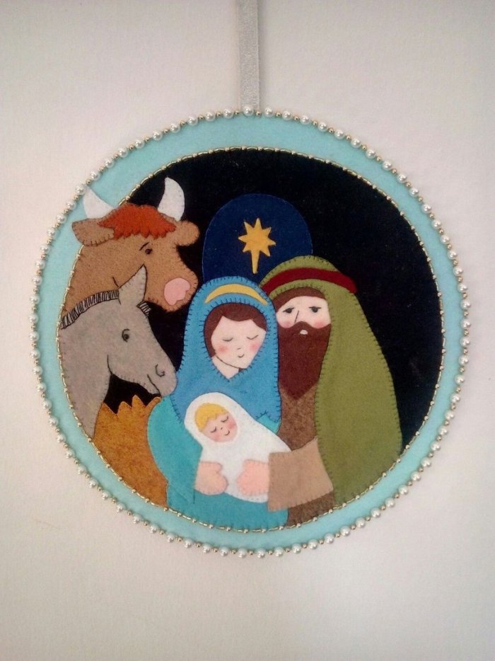 Панно из фетра Рождественский вертеп