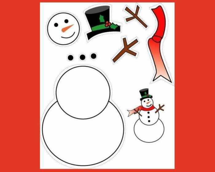 Снеговик аппликация для детей