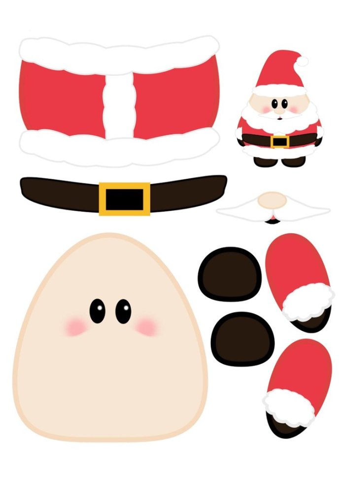 Аппликация дед Мороз из бумаги