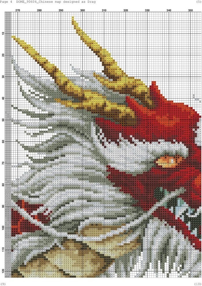 Схема вышивки дракон