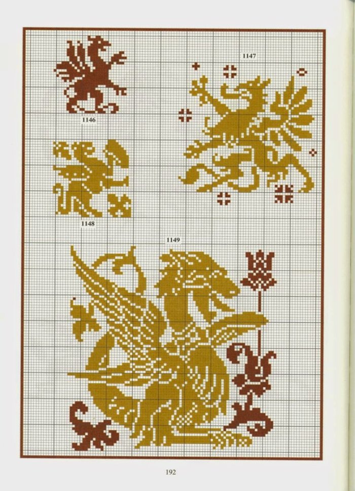 Схема вышивки крестом дракон