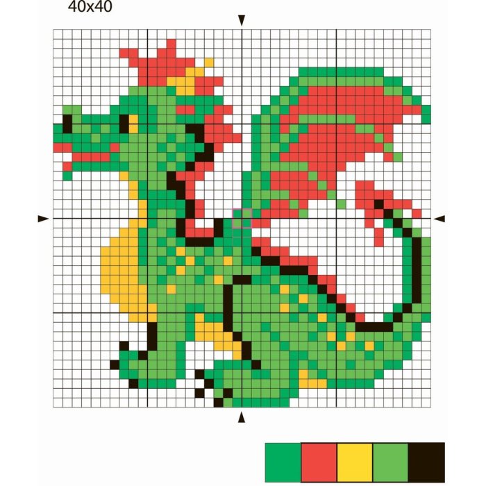Вышивка крестом дракончик
