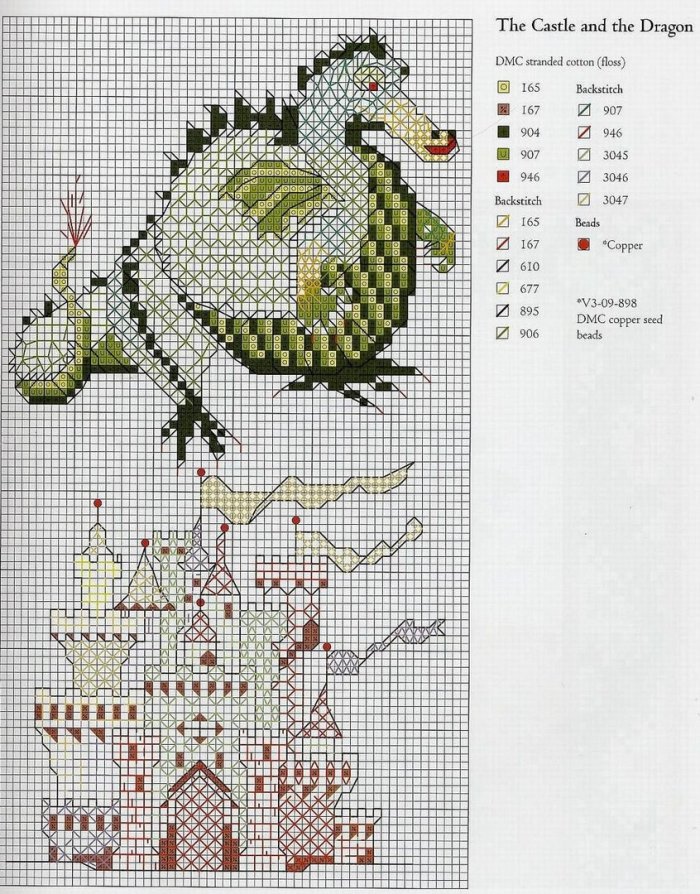 Дракончик вышивка крестиком