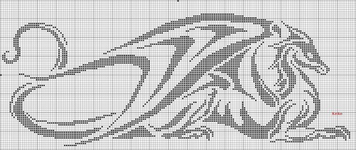Монохромная вышивка крестом схемы