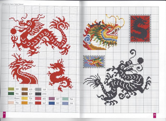 Схема вышивки крестом дракон