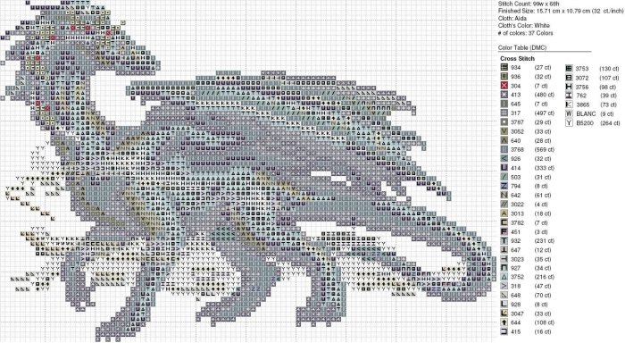 Схемы для вышивания крестиком дракон