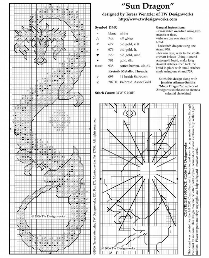 Схема вышивки закладки