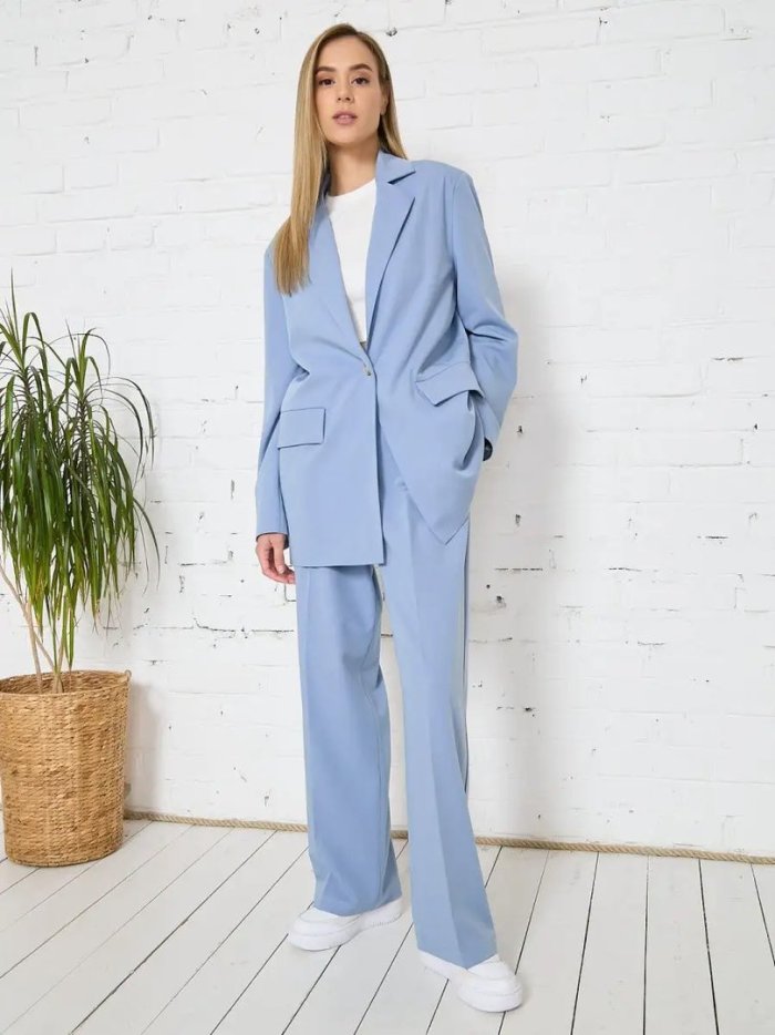 Брючный костюм голубой как у Боуи купить