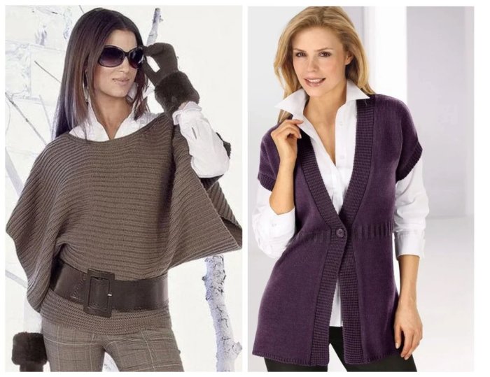 Стильные вязаные жилеты