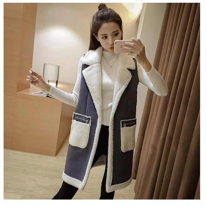 Безрукавка женская удлиненная теплая