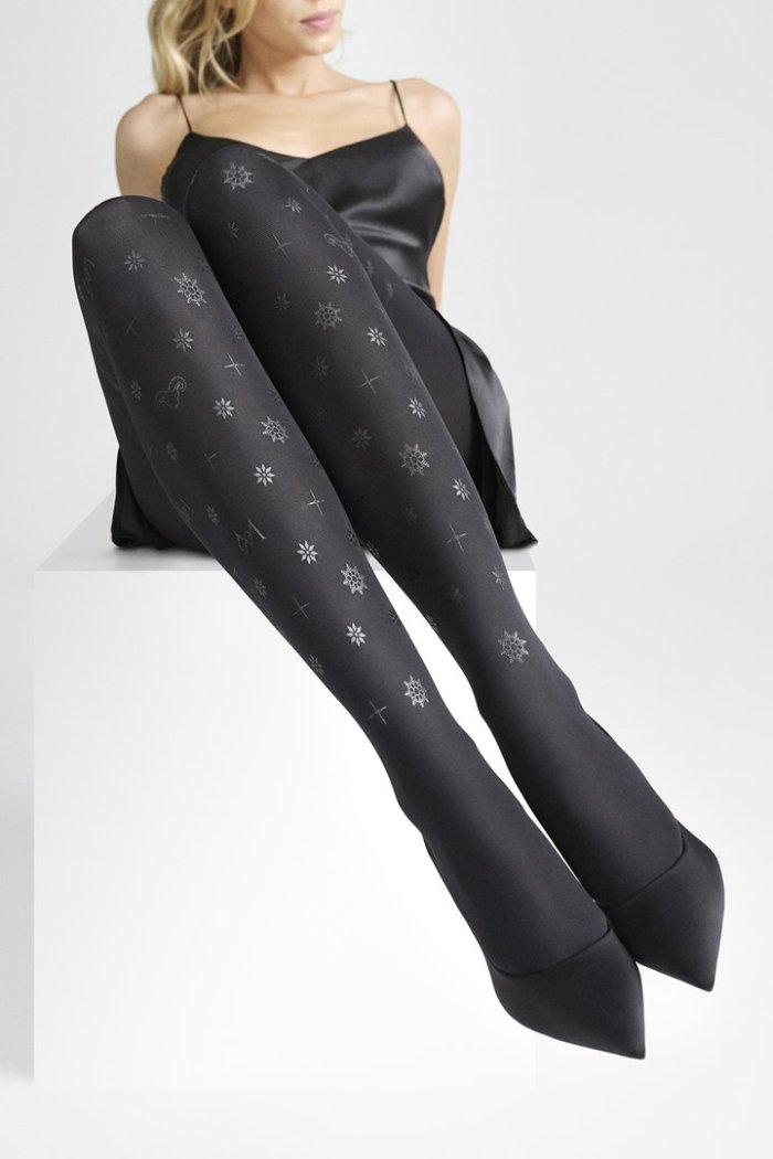 Матовые черные колготки