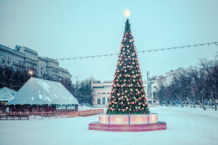 Новогоднее ограждение для уличных елок