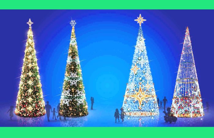 Уличные новогодние ели