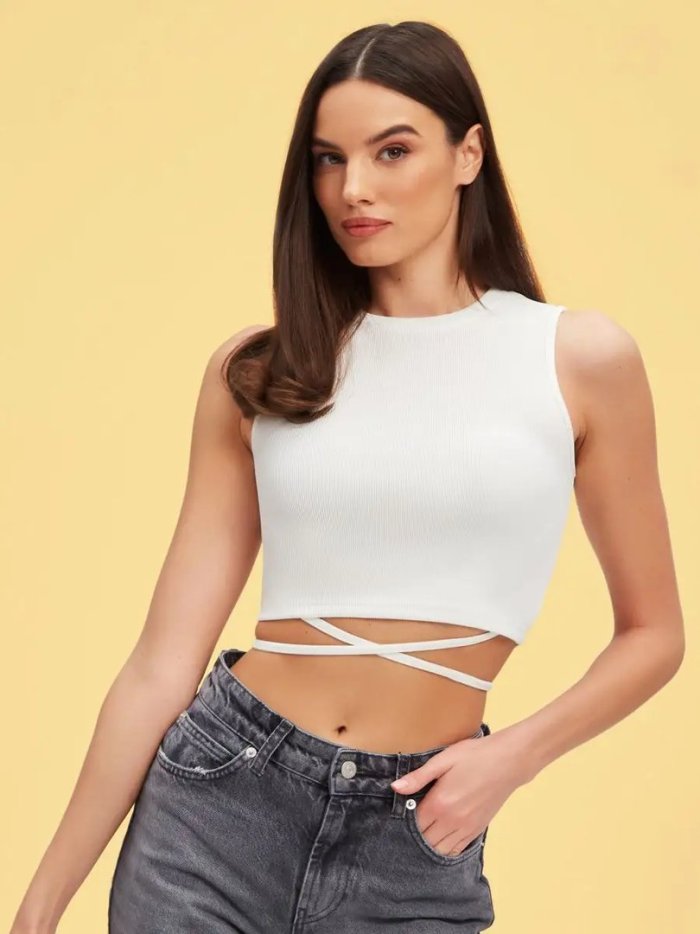 Топ на одно плечо с длинным рукавом