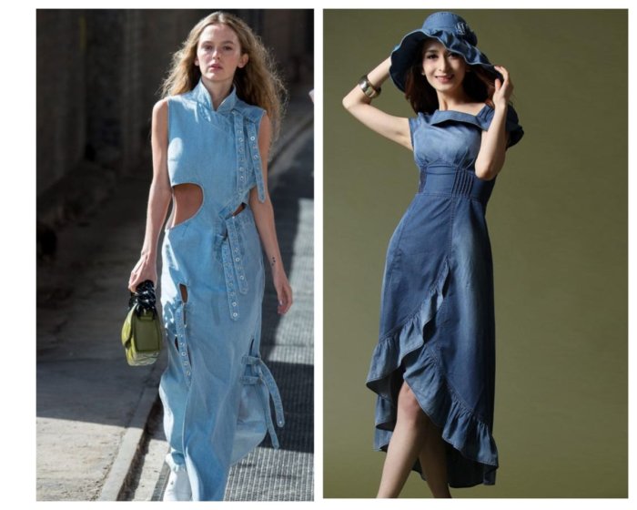 Модные джинсовые платья